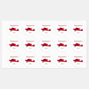 Waterproof Vinyl Product Christmas Aeroplane Label
