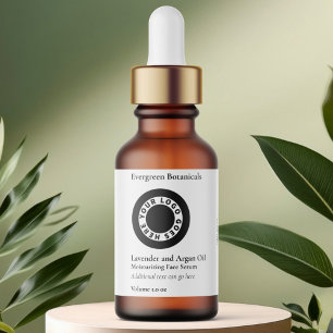 Waterproof White Dropper Bottle Label w Logo