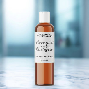 Waterproof White or Clear Cosmetics Product Label