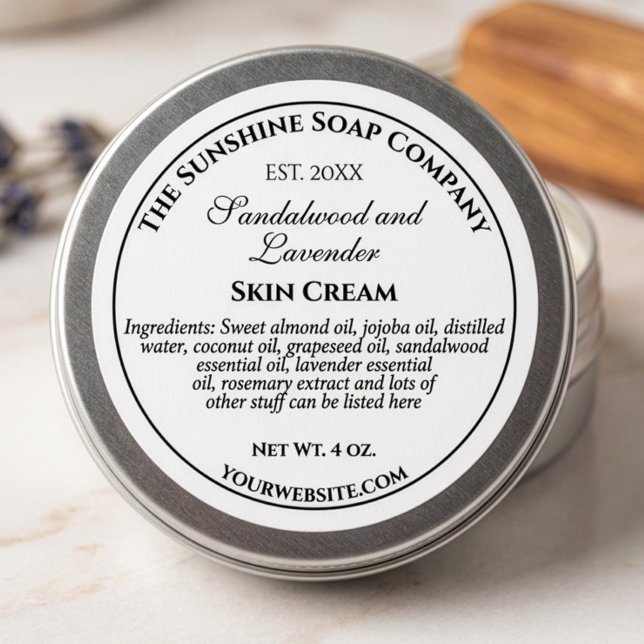 Waterproof White w Black Text Cosmetics Label 2.5" (Creator Uploaded)