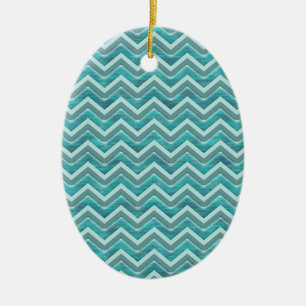 Waters Glitter Chevron Pattern Ceramic Ornament