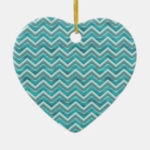 Waters Glitter Chevron Pattern Ceramic Tree Decoration