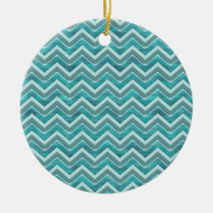 Waters Glitter Chevron Pattern Ceramic Tree Decoration