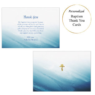 Waters of Eternal Life Orthodox Christian Baptism Thank You Card