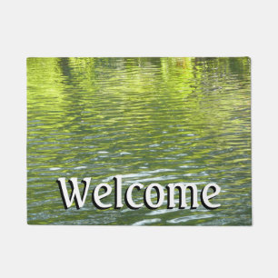 Waters of Oak Creek Yellow and Green Nature Photo Doormat