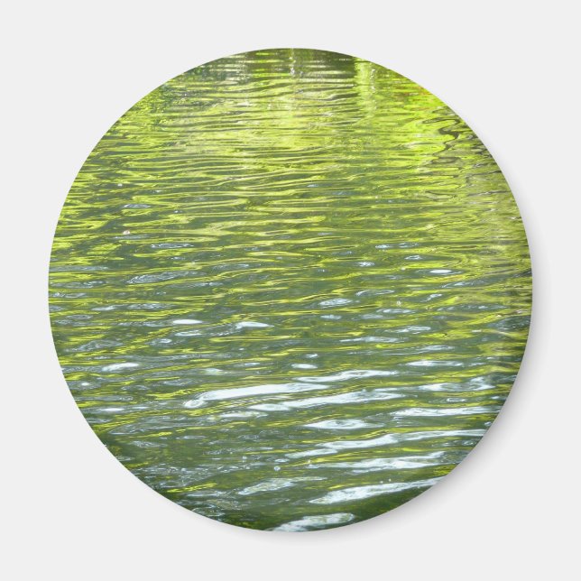 Waters of Oak Creek Yellow and Green Nature Photo Magnet (Front)