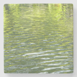 Waters of Oak Creek Yellow and Green Nature Photo Stone Coaster