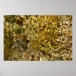Waters of the Kaweah River Abstract Nature Poster