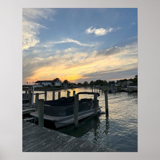 Waterscape Sunset Photo Poster (Front)