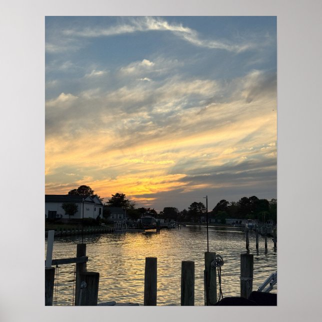 Waterscape Sunset Photo Poster (Front)