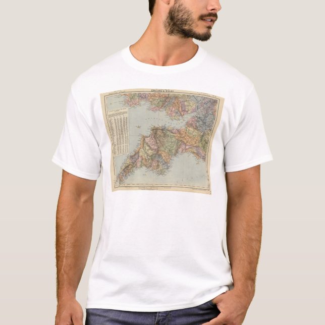 Watershed map England, Wales 5 T-Shirt (Front)