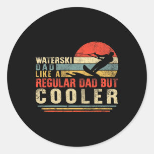 Waterski Dad Fathers Day Ski Lover Dad Water Skiin Classic Round Sticker