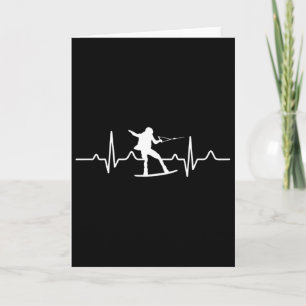 Waterski Heartbeat - Water Skiing Gift For Water S Card
