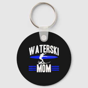 Waterski Mum Women Athletes Water Skiing Wave Love Key Ring