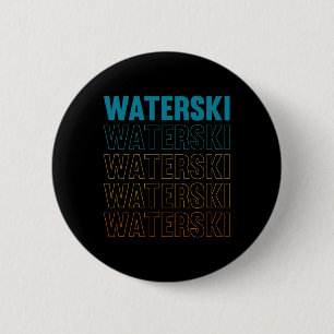 Waterski Retro Extreme Sports Vintage Water Skiing 6 Cm Round Badge