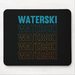 Waterski Retro Extreme Sports Vintage Water Skiing Mouse Pad