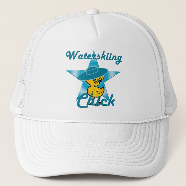 Waterskiing Chick #7 Trucker Hat (Front)