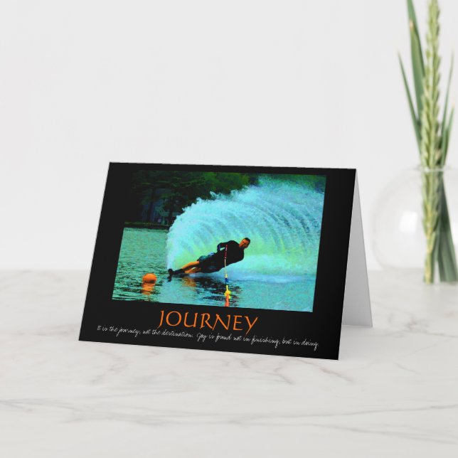 Waterskiing motivational card (colourful) (Front)