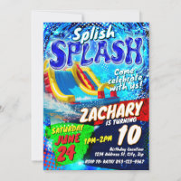 Waterslide Birthday Invitation Template