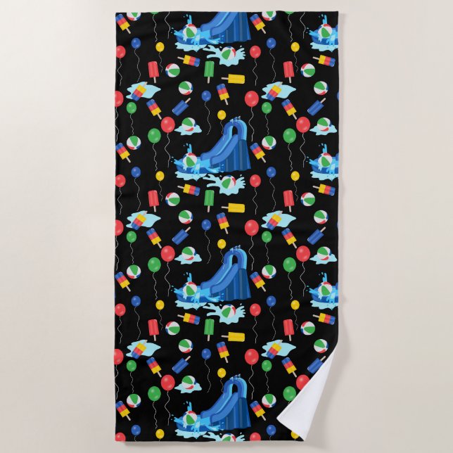 Waterslide Kids Summer Boy Girl Fun Beach Towel (Front)