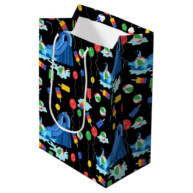 Waterslide Kids Summer Boy Girl Fun Medium Gift Bag (Front Angled)