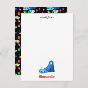 Waterslide Kids Summer Splish Splash Birthday Card