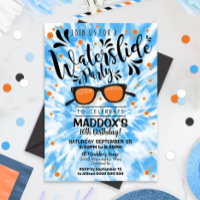 Waterslide Party Invitation Boy Water slide Invite