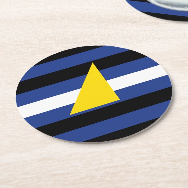 Watersports Pride Flag Round Paper Coaster (Angled)