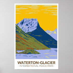 Waterton-Glacier International Peace Park Vintage Poster