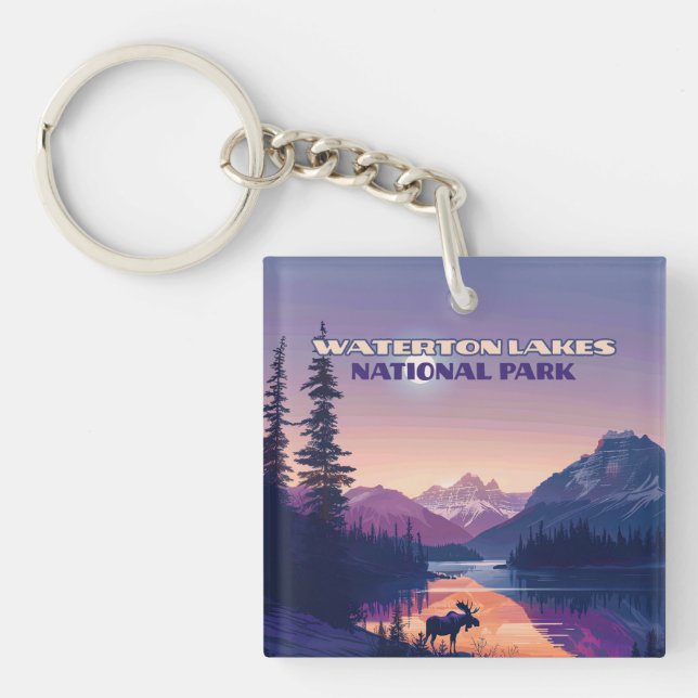 Waterton Lakes National Park Canada Alberta Card Key Ring (Front)