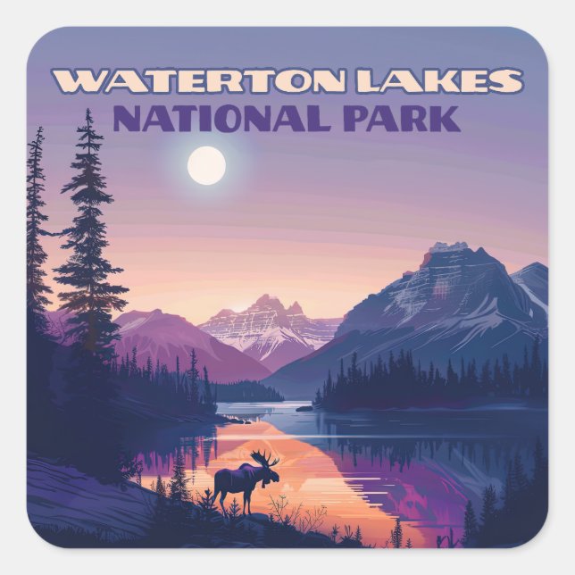 Waterton Lakes National Park Canada Alberta  Square Sticker (Front)