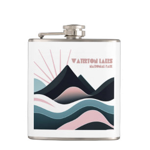 Waterton Lakes National Park Coloured Hills Hip Flask