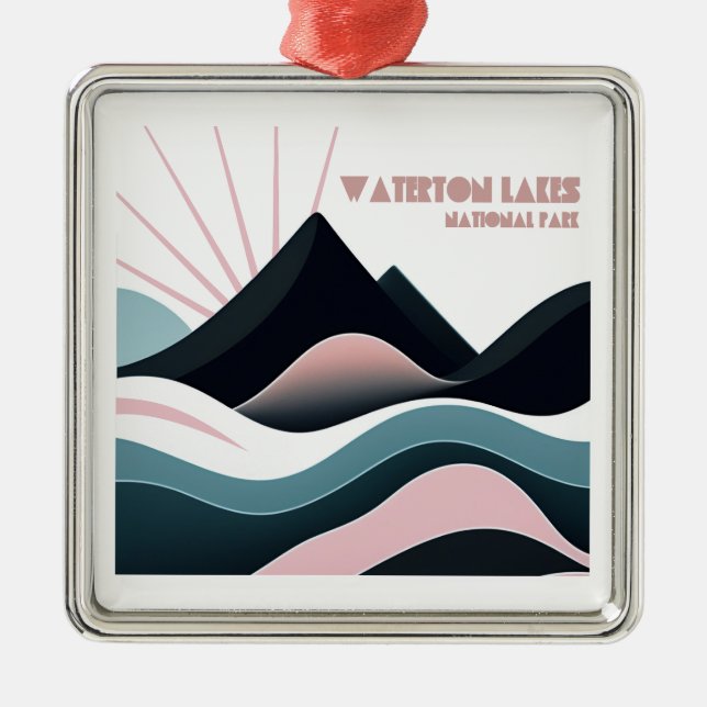 Waterton Lakes National Park Coloured Hills Metal Ornament (Front)