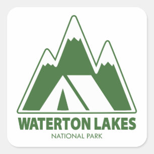 Waterton Lakes National Park Mountains Camping Square Sticker