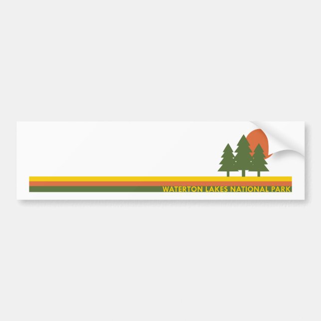 Waterton Lakes National Park Pine Trees Sun Bumper Sticker (Front)