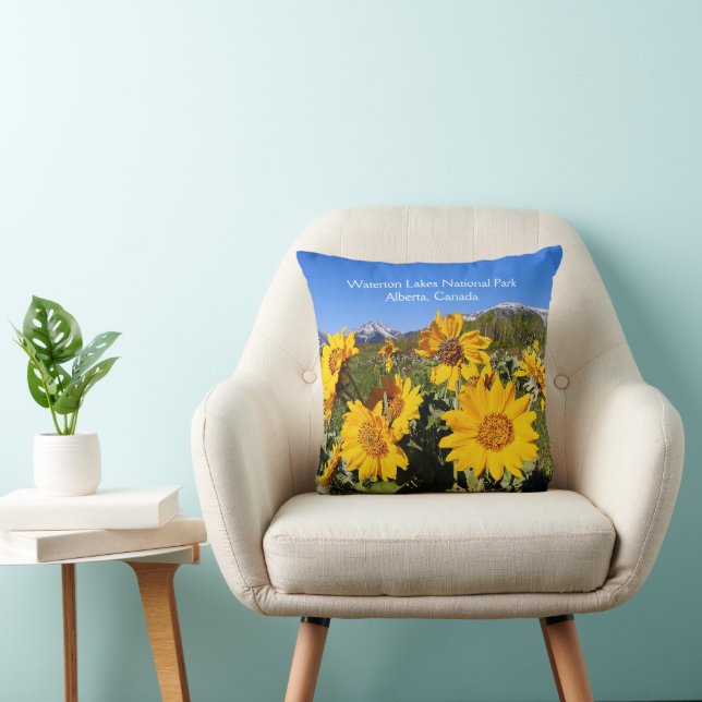 Waterton Lakes National Park Throw Pillow (Chair)
