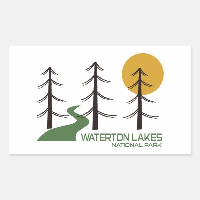Waterton Lakes National Park Trail Rectangular Sticker (Front)