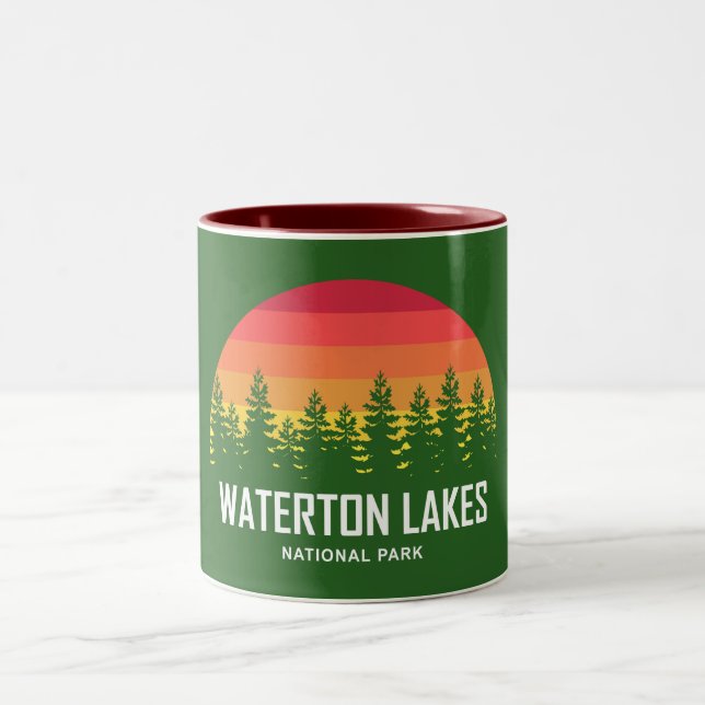 Waterton Lakes National Park Two-Tone Coffee Mug (Center)