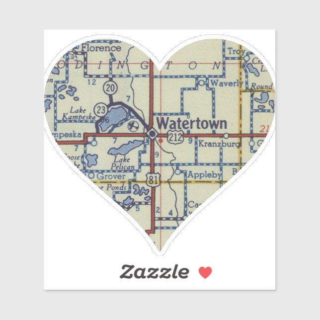 Watertown SD Vintage Map (Sheet)