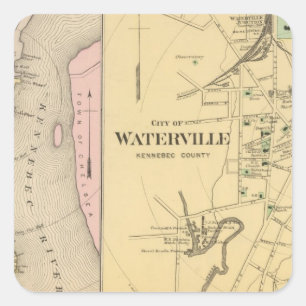 Waterville, Kennebec Co Square Sticker