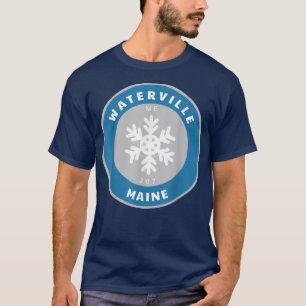 Waterville Maine ME Winter Snow Snowflake Badge So T-Shirt