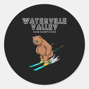Waterville Valley New Hampshire - Funny Ski Grizzl Classic Round Sticker