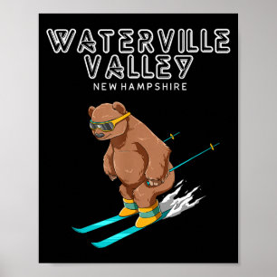 Waterville Valley New Hampshire - Funny Ski Grizzl Poster
