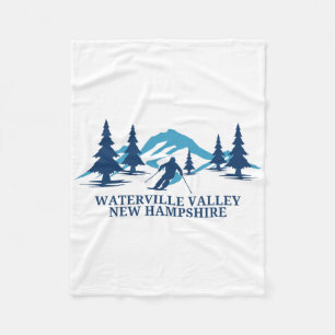 Waterville Valley New Hampshire Ski Resort Skiing Fleece Blanket