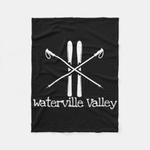 Waterville Valley Rustic Ski Skis Skiing Poles Ski Fleece Blanket