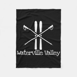 Waterville Valley Rustic Ski Skis Skiing Poles Ski Fleece Blanket