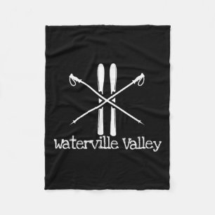 Waterville Valley Rustic Ski Skis Skiing Poles Ski Fleece Blanket
