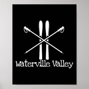 Waterville Valley Rustic Ski Skis Skiing Poles Ski Poster