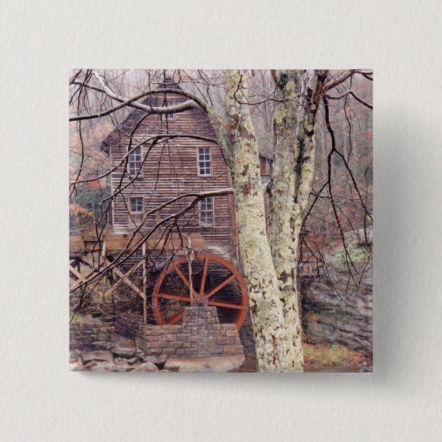Waterwheel 15 Cm Square Badge (Front)