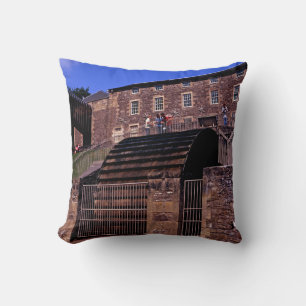 Waterwheel New Lanark Scotland Postcard Poster Pho Cushion